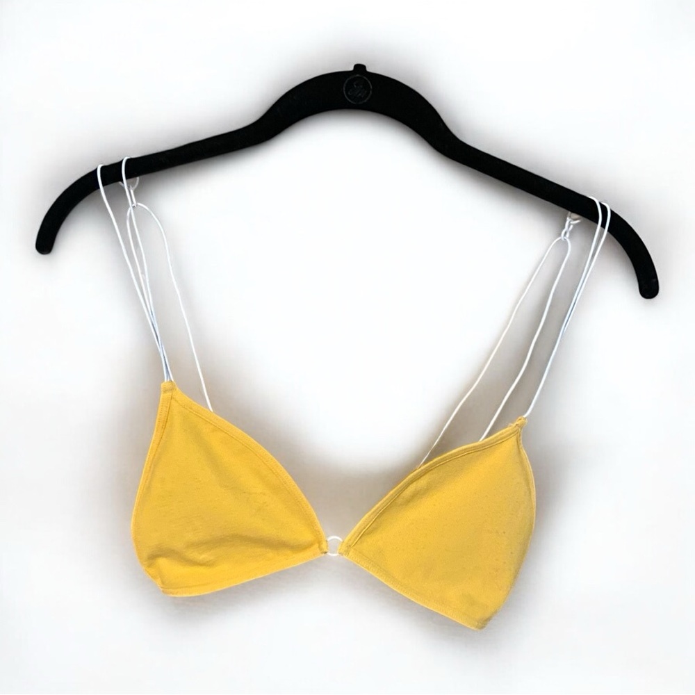 Free People Yellow Triangle Bralette Medium Boho Basics - Picture 2 of 6